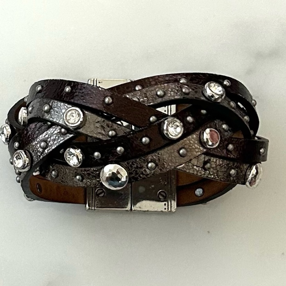 Brighton Thea Harlow Woven Leather Bracelet